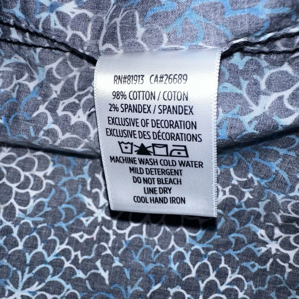 Robert Graham Mens M‎ Floral Medallion Button Down Shirt Blue Black Classic Fit